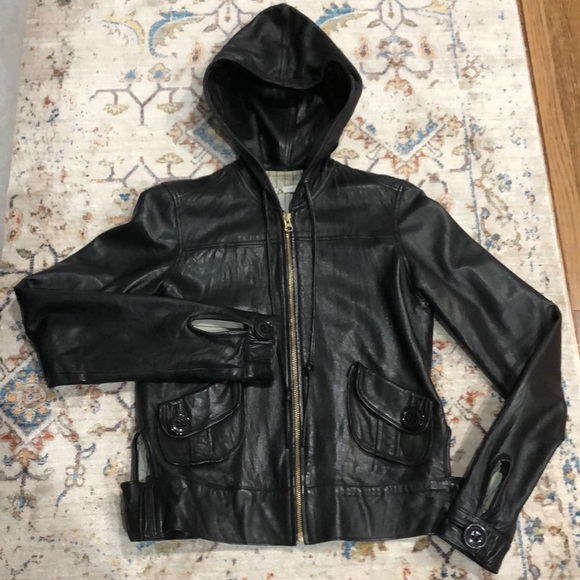 Mike & Chris Jackets & Blazers - Mike & Chris Leather Hoodie Jacket